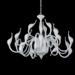 24 lámpa Modern Swan csillár Light G4 fehér bevonat
