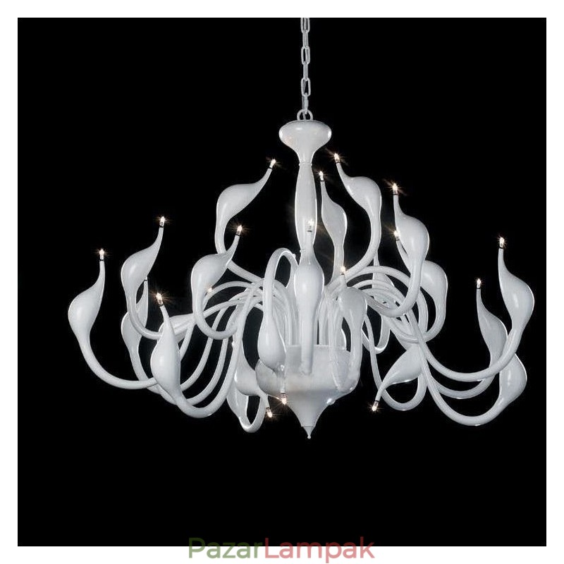 24 lámpa Modern Swan csillár Light G4 fehér bevonat