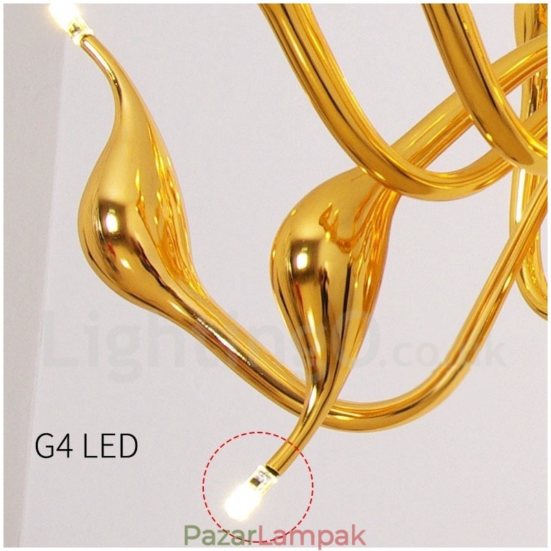 24 lámpa Modern Swan csillár Light G4 aranyozás