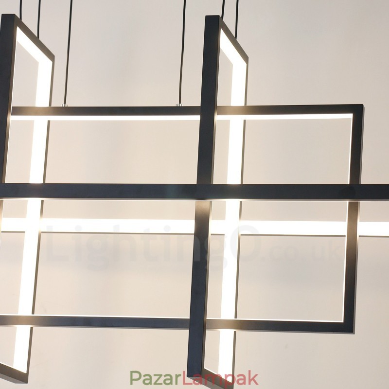 Szabályozható függeszték, modern kivitel, négy téglalap