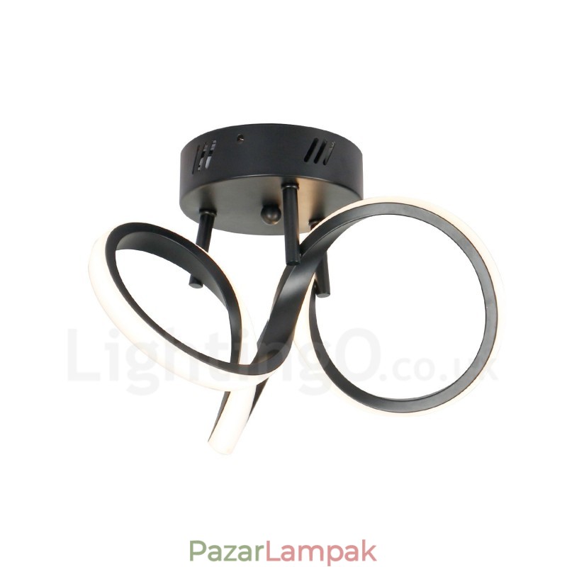 Triac kapcsoló, szabályozható fekete, modern, modern skandináv stílusú, süllyesztett, kerek mennyezeti lámpa