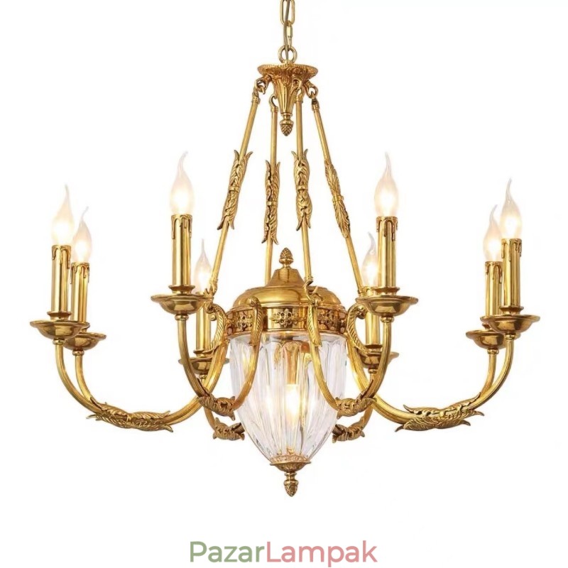 Luxus francia All Copper Crystal Csillár Lámpa Étkező lámpatest Csillár