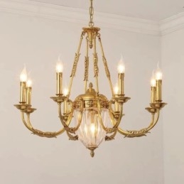 Luxus francia All Copper Crystal Csillár Lámpa Étkező lámpatest Csillár