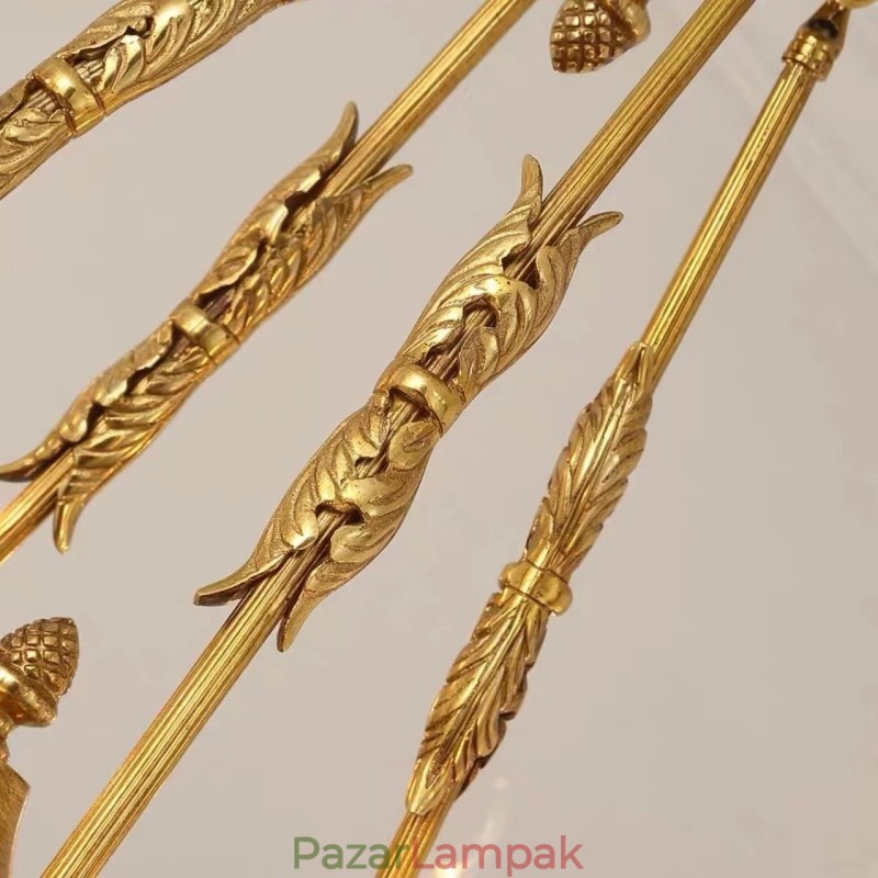 Luxus francia All Copper Crystal Csillár Lámpa Étkező lámpatest Csillár