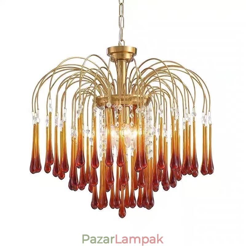 Water Drop Glass Chandelier lámpatest
