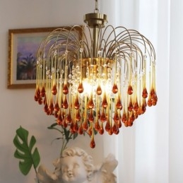 Water Drop Glass Chandelier lámpatest