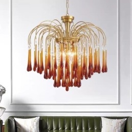Water Drop Glass Chandelier lámpatest