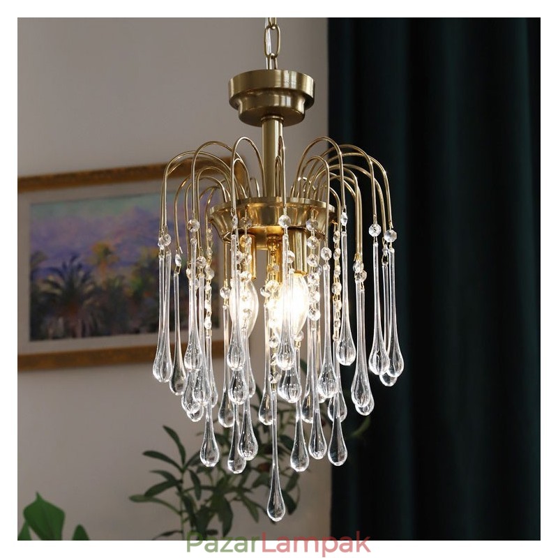 Water Drop Glass Chandelier lámpatest