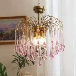Water Drop Glass Chandelier lámpatest
