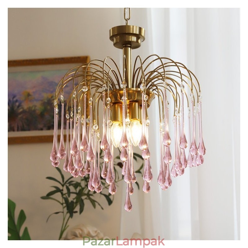 Water Drop Glass Chandelier lámpatest