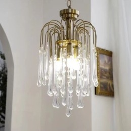 Water Drop Glass Chandelier lámpatest