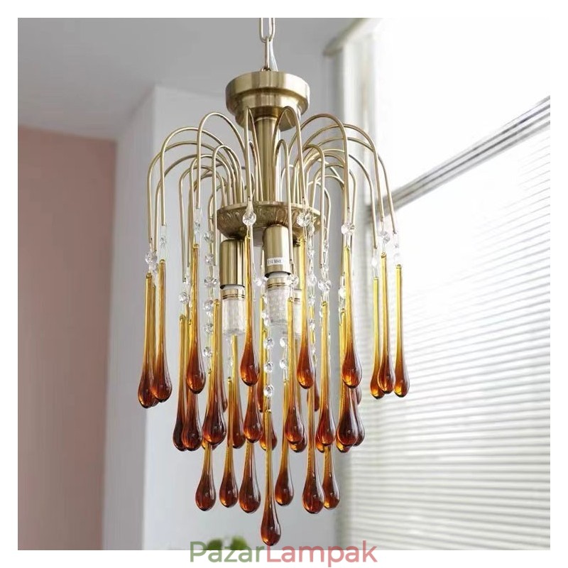 Water Drop Glass Chandelier lámpatest