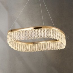 Négyzet alakú kristály függőlámpa 1 2 gyűrűs K9 kristály beltéri mennyezeti lámpatest