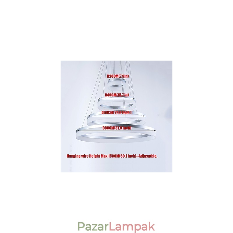 Akril csillárgyűrű függő lámpatestek