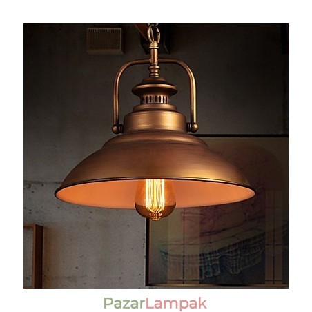 Retro függőlámpa fém esernyőernyővel, régi gyári stílusban Retro függőlámpa fém esernyőernyővel, régi gyári stílusban