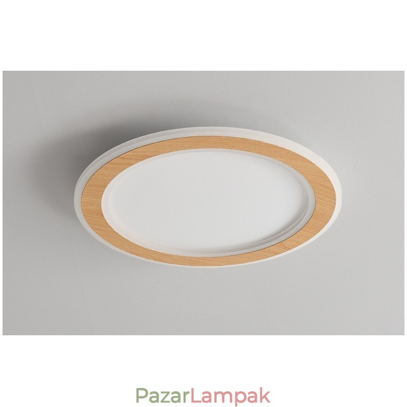 Kerek fa modern süllyesztett mennyezeti lámpa beltéri lámpatest