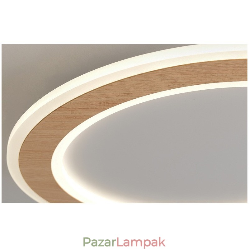 Kerek fa modern süllyesztett mennyezeti lámpa beltéri lámpatest
