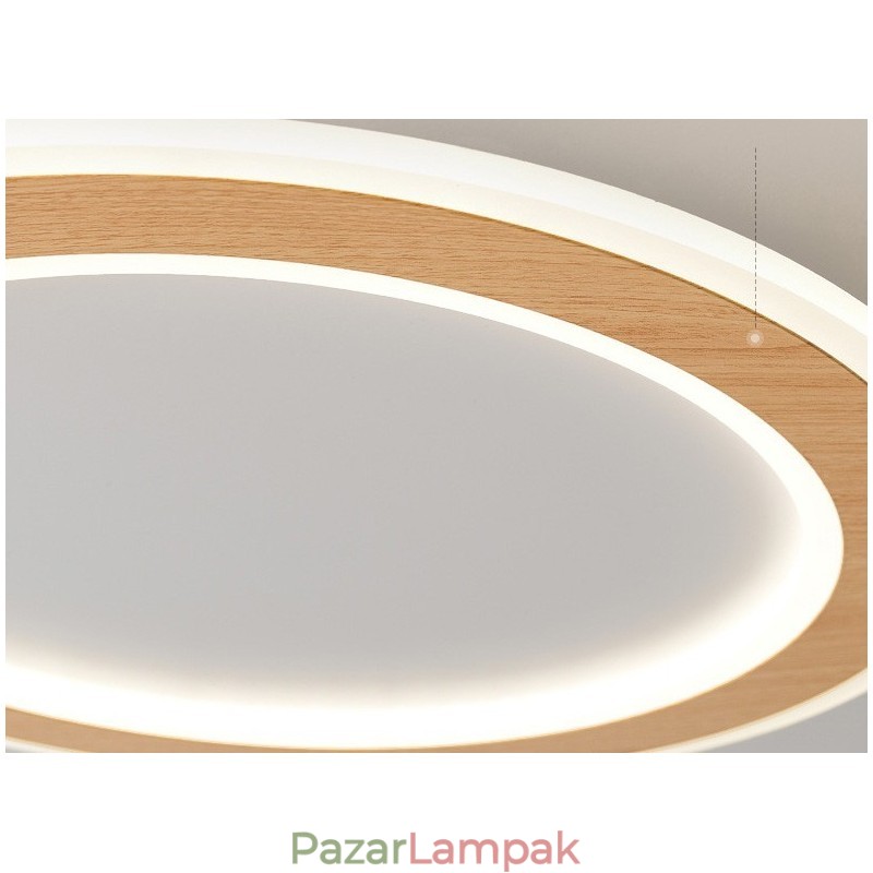 Kerek fa modern süllyesztett mennyezeti lámpa beltéri lámpatest