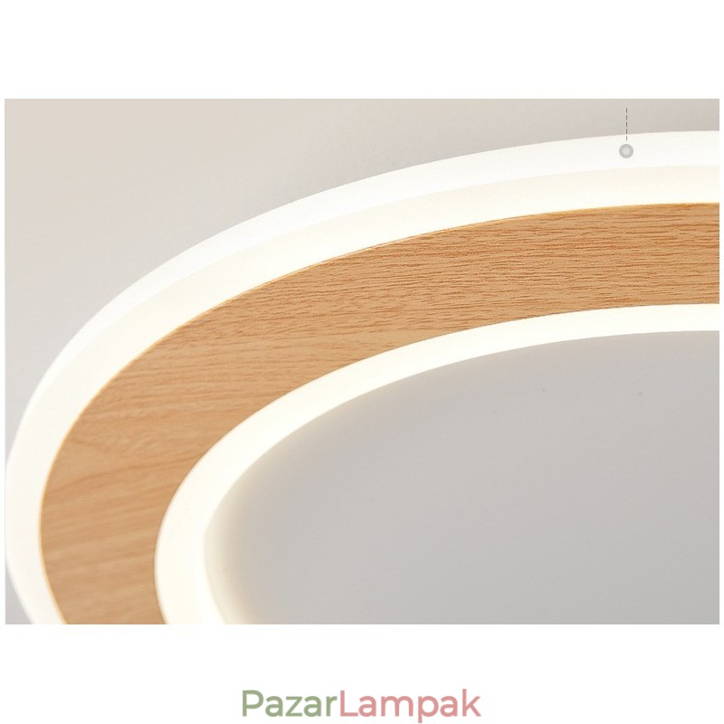 Kerek fa modern süllyesztett mennyezeti lámpa beltéri lámpatest