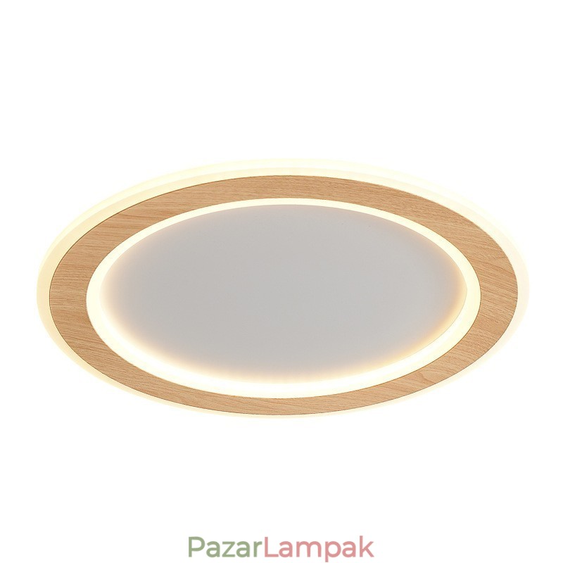 Kerek fa modern süllyesztett mennyezeti lámpa beltéri lámpatest