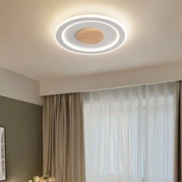 Kerek fa modern süllyesztett mennyezeti lámpa beltéri lámpatest
