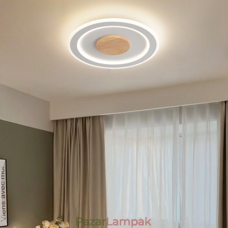Kerek fa modern süllyesztett mennyezeti lámpa beltéri lámpatest Kerek fa modern süllyesztett mennyezeti lámpa beltéri lámpatest