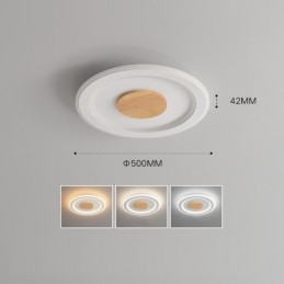 Kerek fa modern süllyesztett mennyezeti lámpa beltéri lámpatest