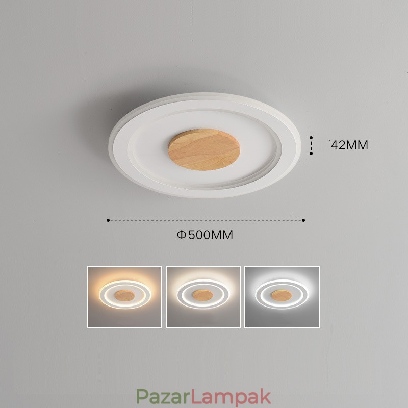 Kerek fa modern süllyesztett mennyezeti lámpa beltéri lámpatest