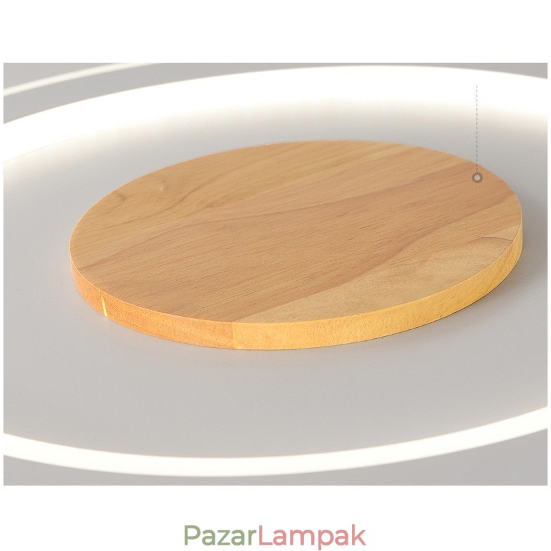 Kerek fa modern süllyesztett mennyezeti lámpa beltéri lámpatest
