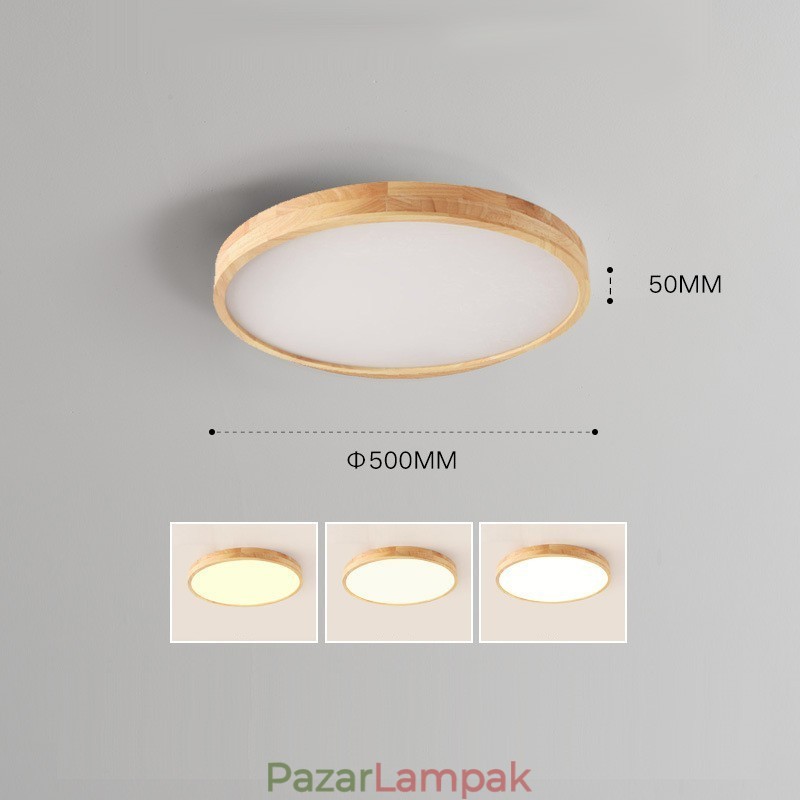 Kerek fa modern süllyesztett mennyezeti lámpa beltéri lámpatest
