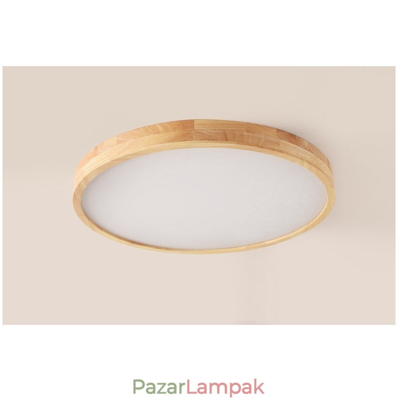 Kerek fa modern süllyesztett mennyezeti lámpa beltéri lámpatest