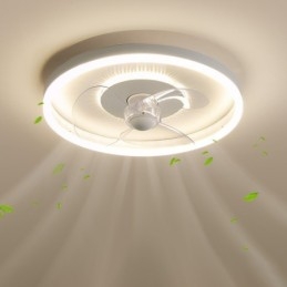 Modern kerek, ultravékony, csendes, láthatatlan teljes spektrumú szemvédő, szabályozható, süllyesztett ventilátorlámpa