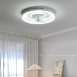 Modern kerek, ultravékony, csendes, láthatatlan teljes spektrumú szemvédő, szabályozható, süllyesztett ventilátorlámpa