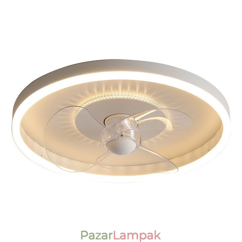 Modern kerek, ultravékony, csendes, láthatatlan teljes spektrumú szemvédő, szabályozható, süllyesztett ventilátorlámpa