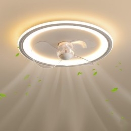 Nordic Round Ultra vékony, csendes, láthatatlan, szabályozható, süllyesztett ventilátorfény teljes spektrumú szemvédelem