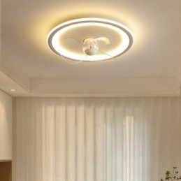 Nordic Round Ultra vékony, csendes, láthatatlan, szabályozható, süllyesztett ventilátorfény teljes spektrumú szemvédelem