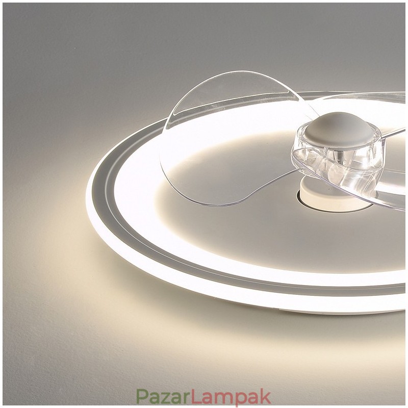 Nordic Round Ultra vékony, csendes, láthatatlan, szabályozható, süllyesztett ventilátorfény teljes spektrumú szemvédelem