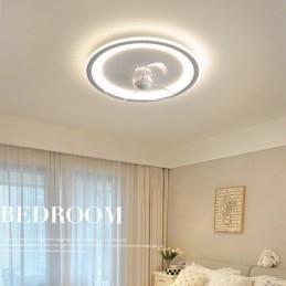 Nordic Round Ultra vékony, csendes, láthatatlan, szabályozható, süllyesztett ventilátorfény teljes spektrumú szemvédelem