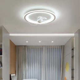 Nordic Round Ultra vékony, csendes, láthatatlan, szabályozható, süllyesztett ventilátorfény teljes spektrumú szemvédelem