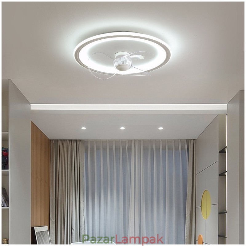 Nordic Round Ultra vékony, csendes, láthatatlan, szabályozható, süllyesztett ventilátorfény teljes spektrumú szemvédelem