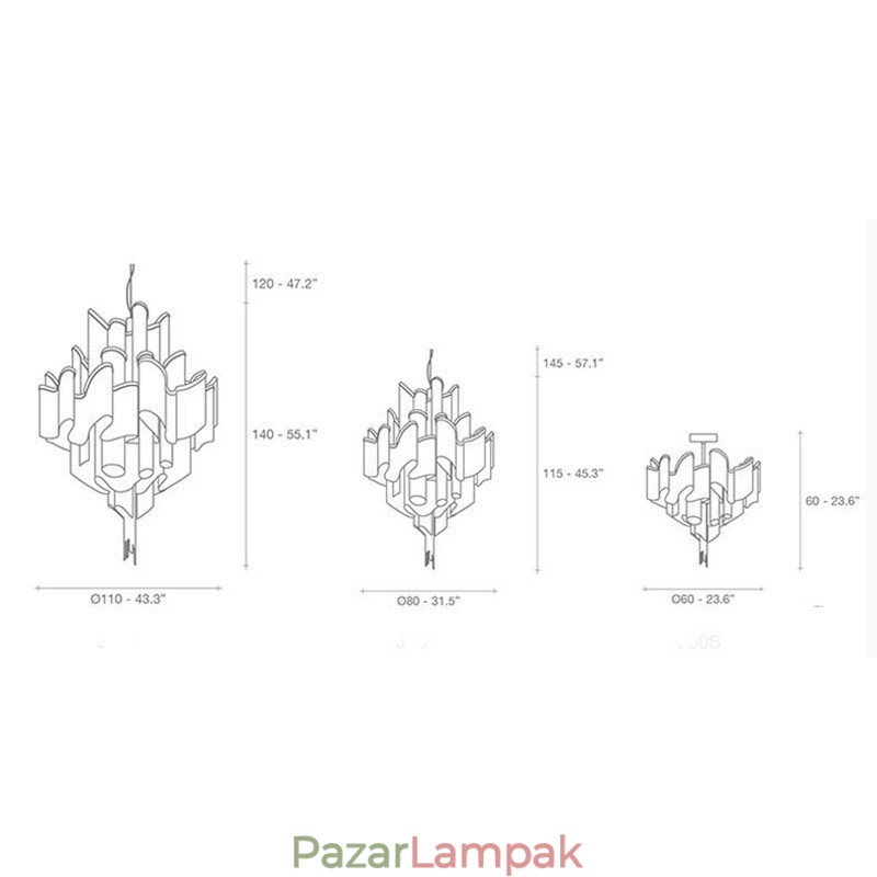 Bojt Extra nagy méretű csillár Designer mennyezeti függeszték