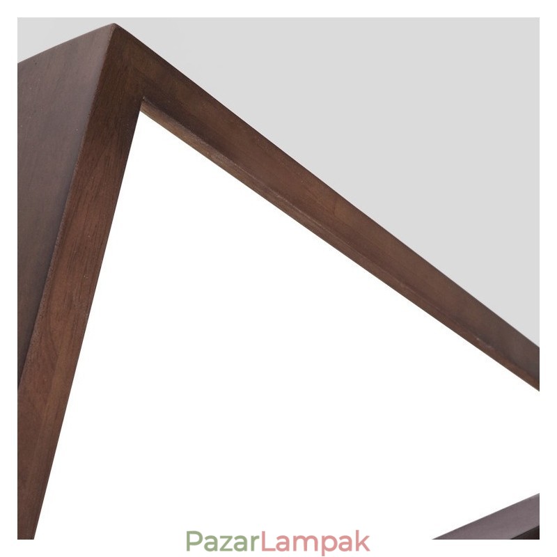 3 szintes négyzet alakú fekete diófa modern, modern skandináv stílusú, süllyesztett fa mennyezeti lámpa fali lámpaként is használható