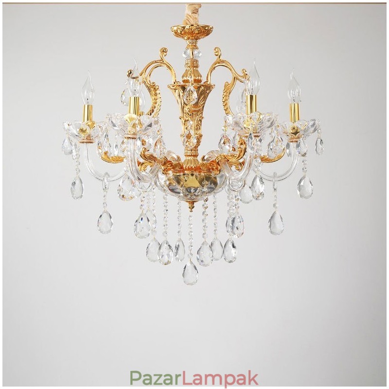 6 világos 8 világos luxus arany színű kristály gyertyacsillár