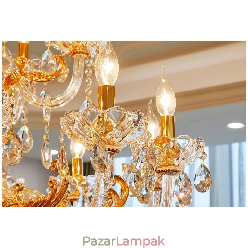 6 világos 8 világos luxus arany színű kristály gyertyacsillár