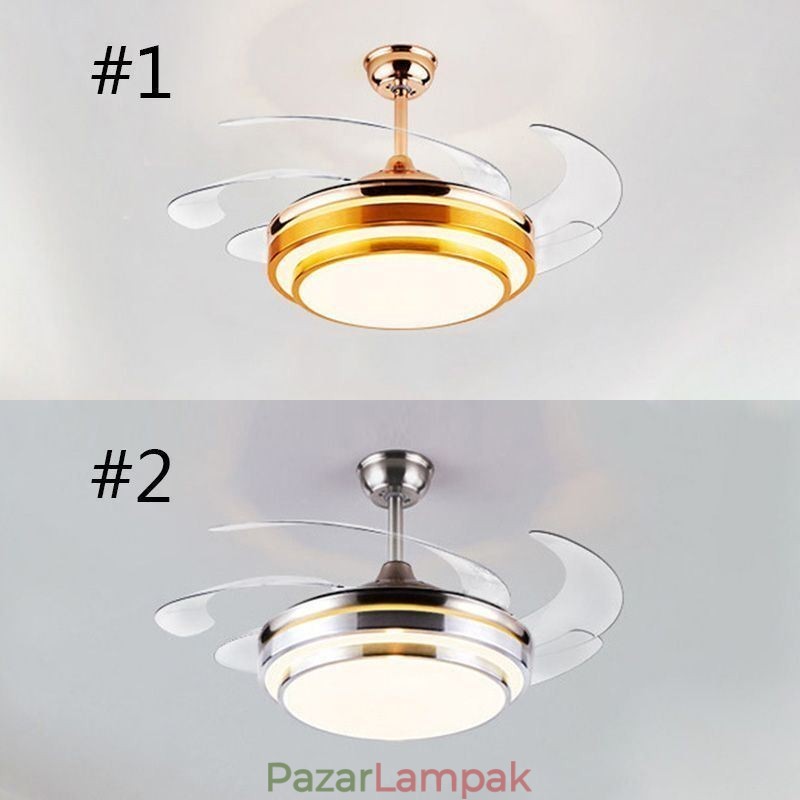 Modern mennyezeti ventilátor lámpa ABS ventilátorlapát akril világítás