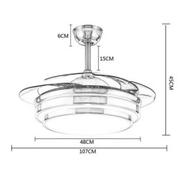 Modern mennyezeti ventilátor lámpa ABS ventilátorlapát akril világítás