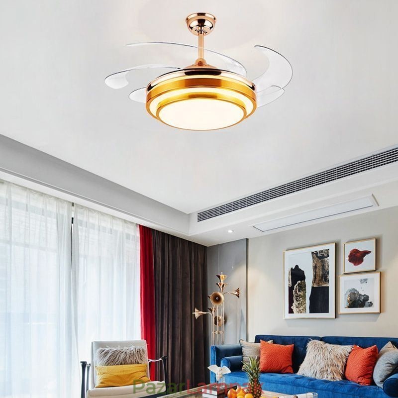 Modern mennyezeti ventilátor lámpa ABS ventilátorlapát akril világítás