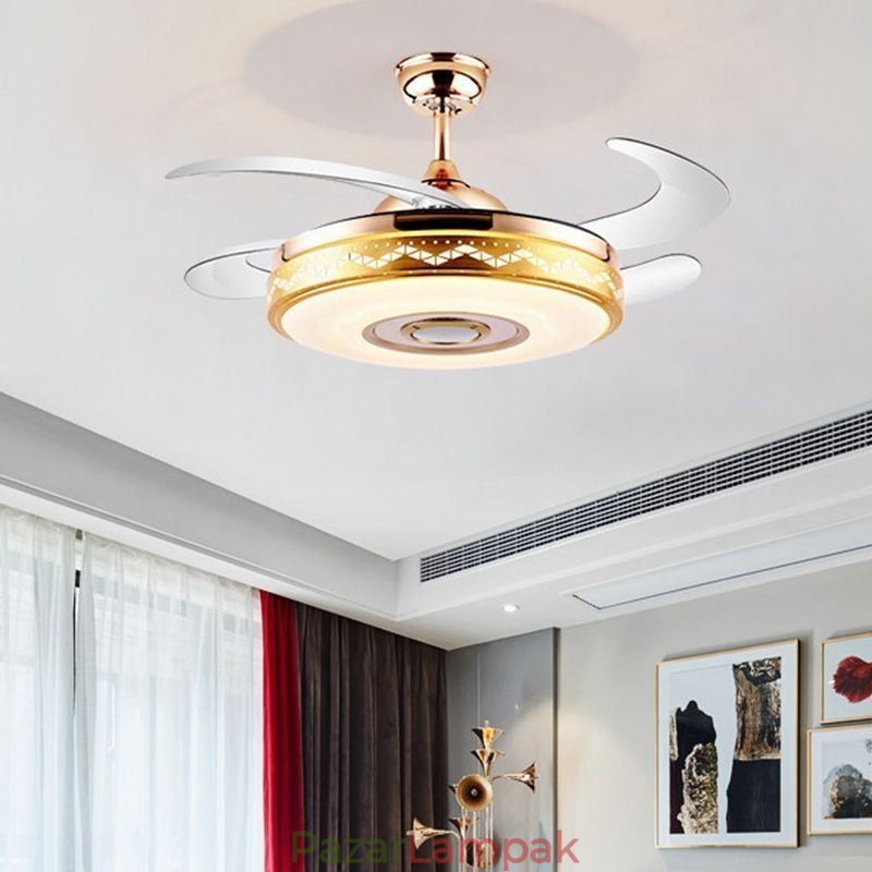 Modern galvanizáló mennyezeti ventilátor inverteres ventilátor lámpa