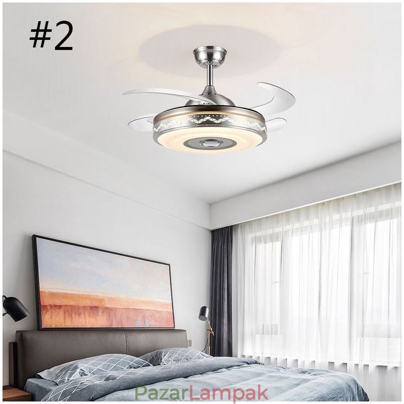 Modern galvanizáló mennyezeti ventilátor inverteres ventilátor lámpa