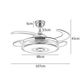 Modern galvanizáló mennyezeti ventilátor inverteres ventilátor lámpa